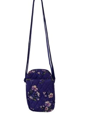 Vera Bradley Retired “Wild Roses” RFID All-in-One Crossbody Bag/Wallet Purple